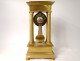 Portico pendulum with gilded bronze columns flowers crown Ith Empire XIXth