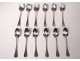 12 solid silver coffee spoons Minerva monogram 305gr XIXth century