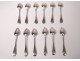 12 solid silver coffee spoons Minerva monogram 305gr XIXth century