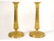Pair candlesticks Empire gilt bronze candlesticks nineteenth candlesticks