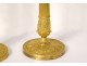 Pair candlesticks Empire gilt bronze candlesticks nineteenth candlesticks