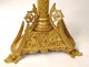 Tapered candlestick altarpiece crucifix neo-gothic gilt bronze 19th dragons