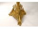 Tapered candlestick altarpiece crucifix neo-gothic gilt bronze 19th dragons