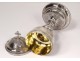 Solid silver ciborium Minerva goldsmith Garnier wheat grape reeds 329gr XIXth
