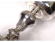 Solid silver ciborium Minerva goldsmith Garnier wheat grape reeds 329gr XIXth