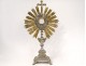 Monstrance monstrance silver bronze gilt metal cherubs lamb cross XIX