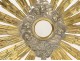 Monstrance monstrance silver bronze gilt metal cherubs lamb cross XIX
