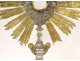 Monstrance monstrance silver bronze gilt metal cherubs lamb cross XIX