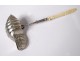 Foreign solid silver punch ladle sieve handle handle carved XIXth