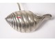 Foreign solid silver punch ladle sieve handle handle carved XIXth