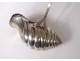 Foreign solid silver punch ladle sieve handle handle carved XIXth