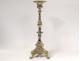 Candlestick candle holder silver bronze shell claw feet church XIXth