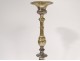 Candlestick candle holder silver bronze shell claw feet church XIXth