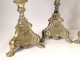 4 candlesticks altar silver bronze cherubs shells church XIXth century