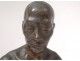 Bronze sculpture bust man Vietnam Hanoi school Indochina XXth century