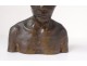 Bronze sculpture bust man Vietnam Hanoi school Indochina XXth century