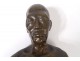 Bronze sculpture bust man Vietnam Hanoi school Indochina XXth century