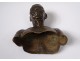 Bronze sculpture bust man Vietnam Hanoi school Indochina XXth century