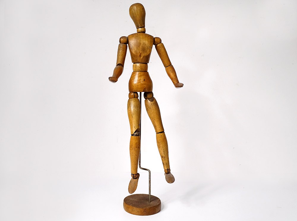 Mannequin articulé bois artiste peintre dessin BeauxArts XXème siècle