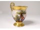Paris porcelain saucer cup characters gilding landscape 19th restoration