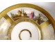 Paris porcelain saucer cup characters gilding landscape 19th restoration