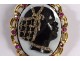 Cameo brooch Négresse onyx solid gold 18K ruby diamonds XIXth