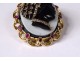 Cameo brooch Négresse onyx solid gold 18K ruby diamonds XIXth