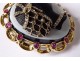 Cameo brooch Négresse onyx solid gold 18K ruby diamonds XIXth