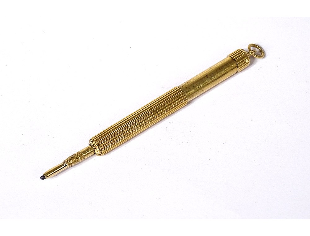 Porte-crayon En Or Jaune 18 Carats - Style XIXème Siècle - Occasion