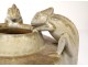 Polychrome sandstone vase Charles Gréber chameleons berries eucalytus early twentieth