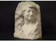 Sculpture Etienne Lenhoir bust young woman Carrara marble Art Nouveau XIXth