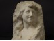 Sculpture Etienne Lenhoir bust young woman Carrara marble Art Nouveau XIXth