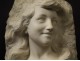 Sculpture Etienne Lenhoir bust young woman Carrara marble Art Nouveau XIXth