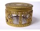 Small round brass crystal crystal box griffins lions 1st Empire XIXth