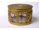 Small round brass crystal crystal box griffins lions 1st Empire XIXth