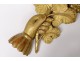 Pair of decorative elements of gilded wood decoration hands grapes vine XIXth