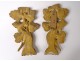 Pair of decorative elements of gilded wood decoration hands grapes vine XIXth