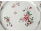 Dish porcelain plate Compagnie des Indes European decor flowers XVIIIth