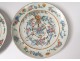 Pair dishes porcelain plates China characters Tongzhi gardens eighteenth