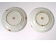 Pair dishes porcelain plates China characters Tongzhi gardens eighteenth