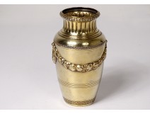 Small silver baluster vase vermeil Minerva goldsmith Boin-Taburet 121gr XIXth