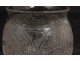 Small René Lalique crystal glass vase, Tehran model, 20th century birds engraving