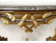 Louis XV console carved wood painted gilded marble foliage eighteenth century