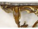 Louis XV console carved wood painted gilded marble foliage eighteenth century