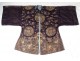 Chinese dress silk embroidery gold thread dragons bat pagoda XIXth China