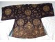 Chinese dress silk embroidery gold thread dragons bat pagoda XIXth China