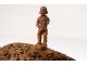 Box on foot corozo carved arabesque character foliage XIXth century