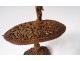 Box on foot corozo carved arabesque character foliage XIXth century