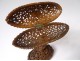 Box on foot corozo carved arabesque character foliage XIXth century
