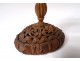 Box on foot corozo carved arabesque character foliage XIXth century